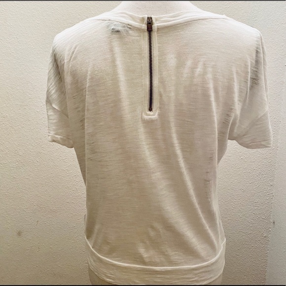 Express White Tee with Black Lace & Illusion Mesh - Picture 8 of 11